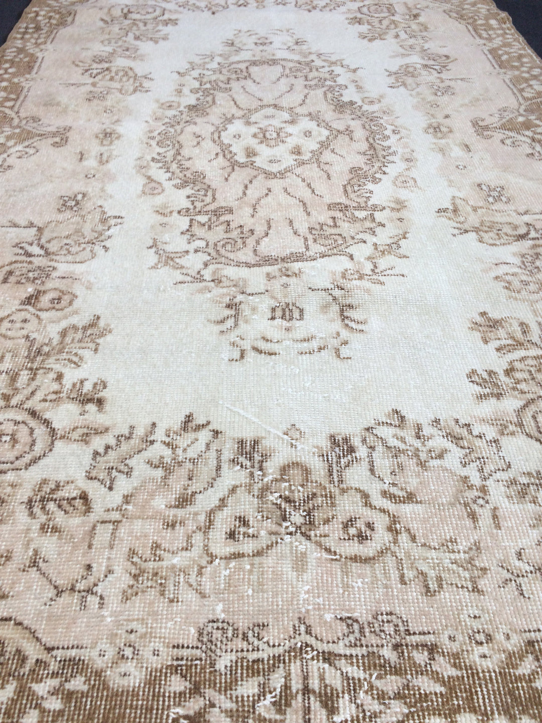 Rust Turkish Runner Rug 4' x 7' Hand-Knotted texture