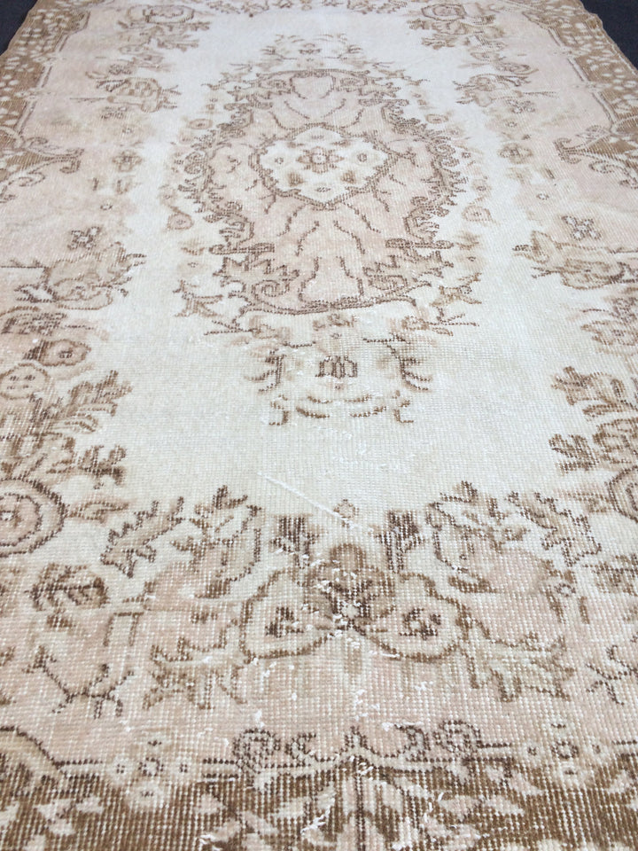 Rust Turkish Runner Rug 4' x 7' Hand-Knotted texture