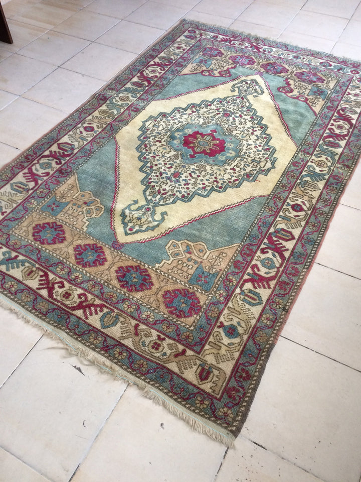 Tan Turkish Oushak Rug 4' 5" x 7' Hand-Knotted view 9