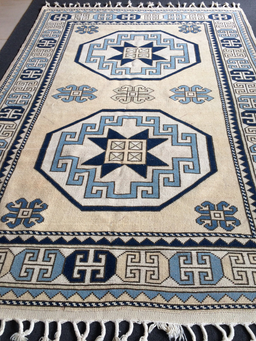 Blue Turkish Oushak Rug 5' 4" x 7' 9" Hand-Knotted | No. WR71903