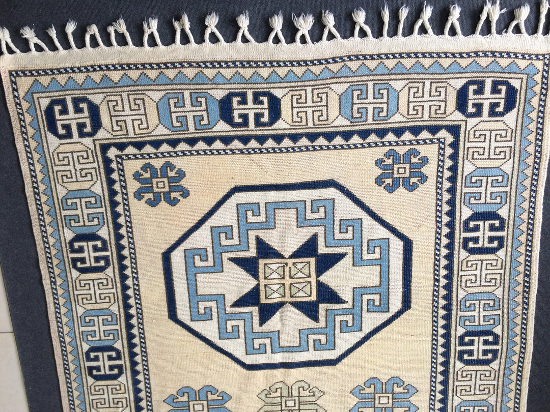 Blue Turkish Oushak Rug 5' 4" x 7' 9" Hand-Knotted | No. WR71903