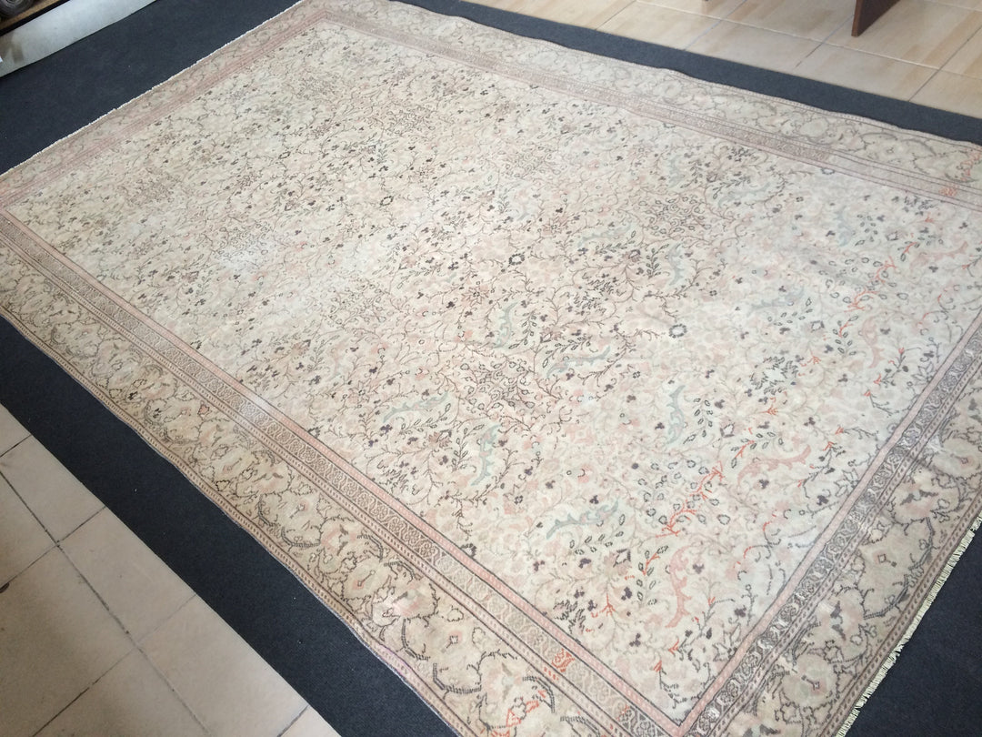 Rust Turkish Oushak Rug 6' x 9' 4" Hand-Knotted view 9