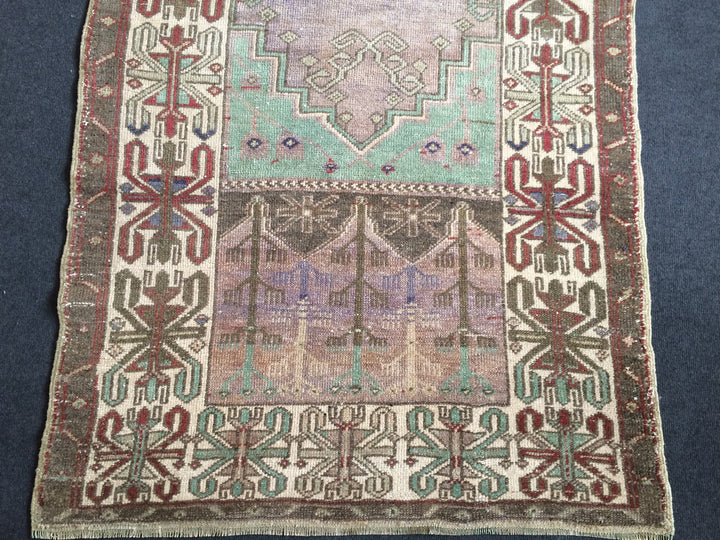 Turkish Runner Rug 3' 7" x 5' 5" Hand-Knotted field