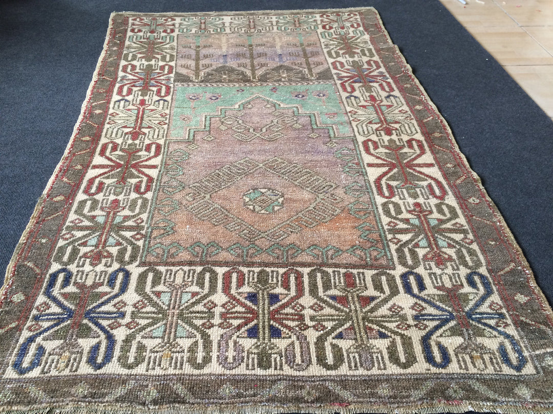 Turkish Runner Rug 3' 7" x 5' 5" Hand-Knotted