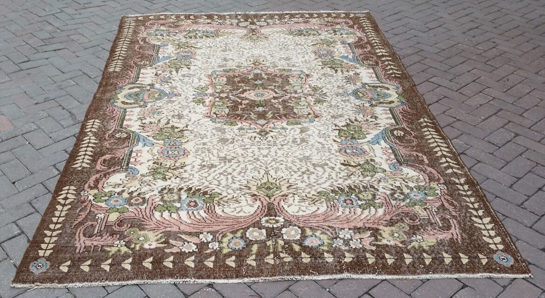 Turkish Oushak Rug 6' 7" x 10' Hand-Knotted