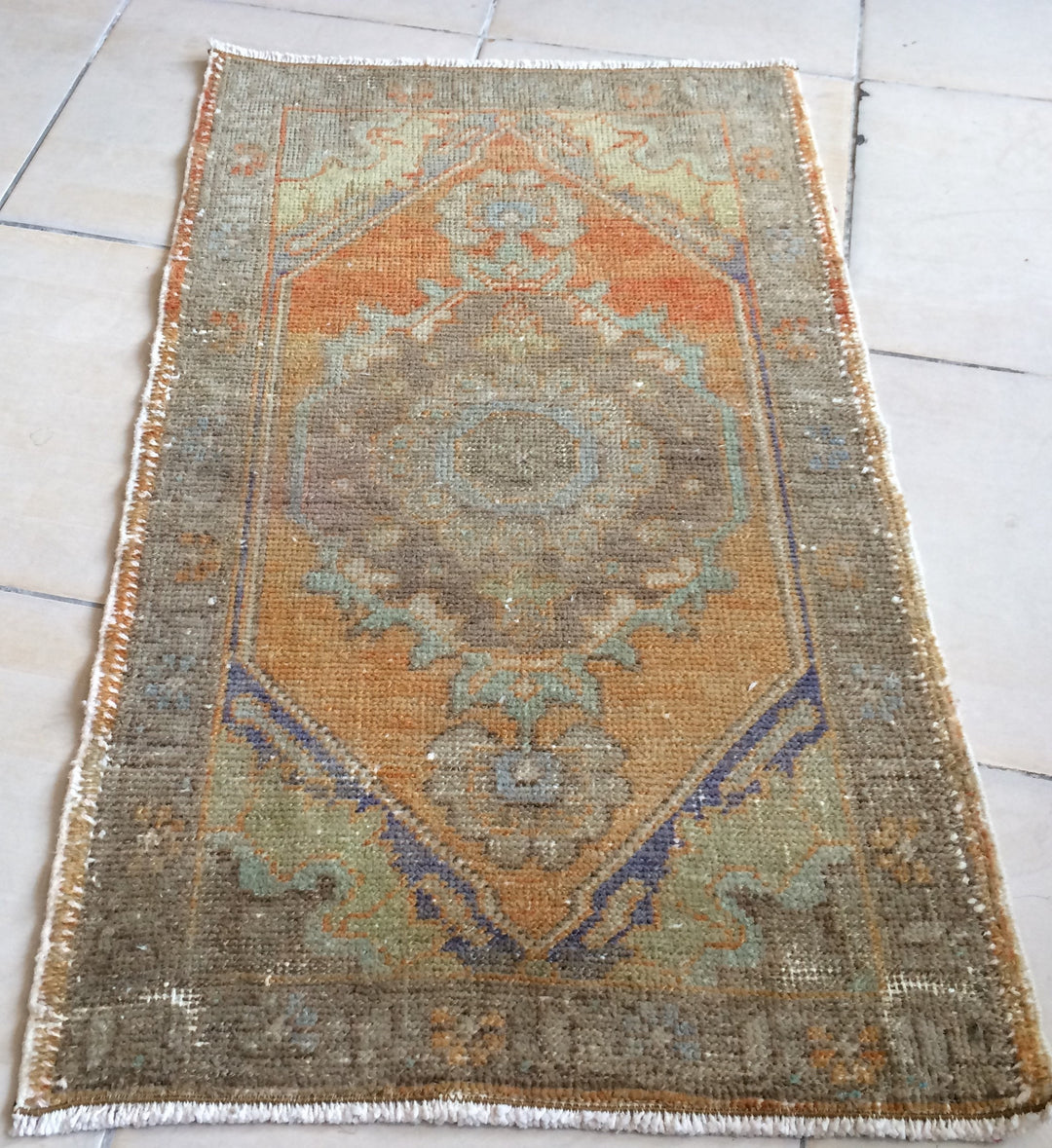 Turkish Oushak Runner Rug 2'7" x 9'10" Hand-Knotted