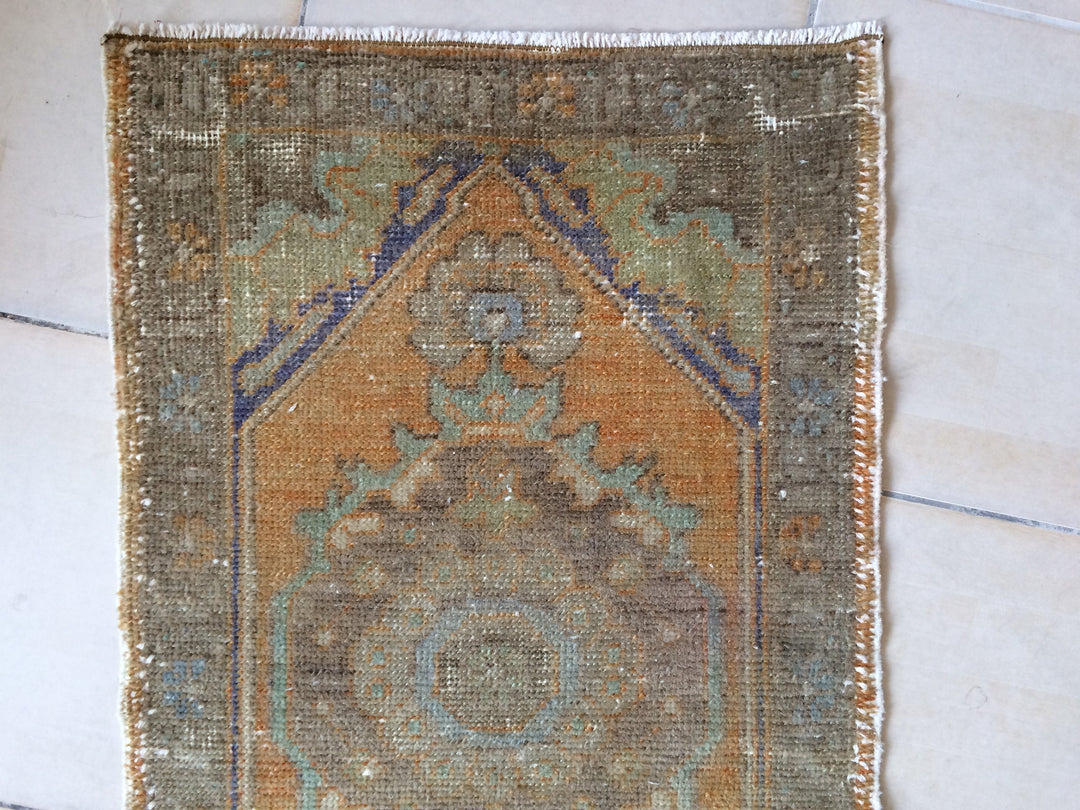 Turkish Oushak Runner Rug 2'7" x 9'10" Hand-Knotted view