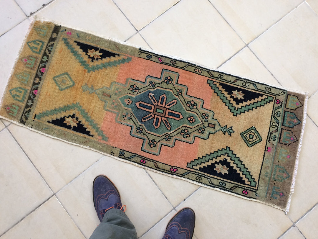 Turkish Oushak Runner Rug 2'7" x 9'10" Hand-Knotted