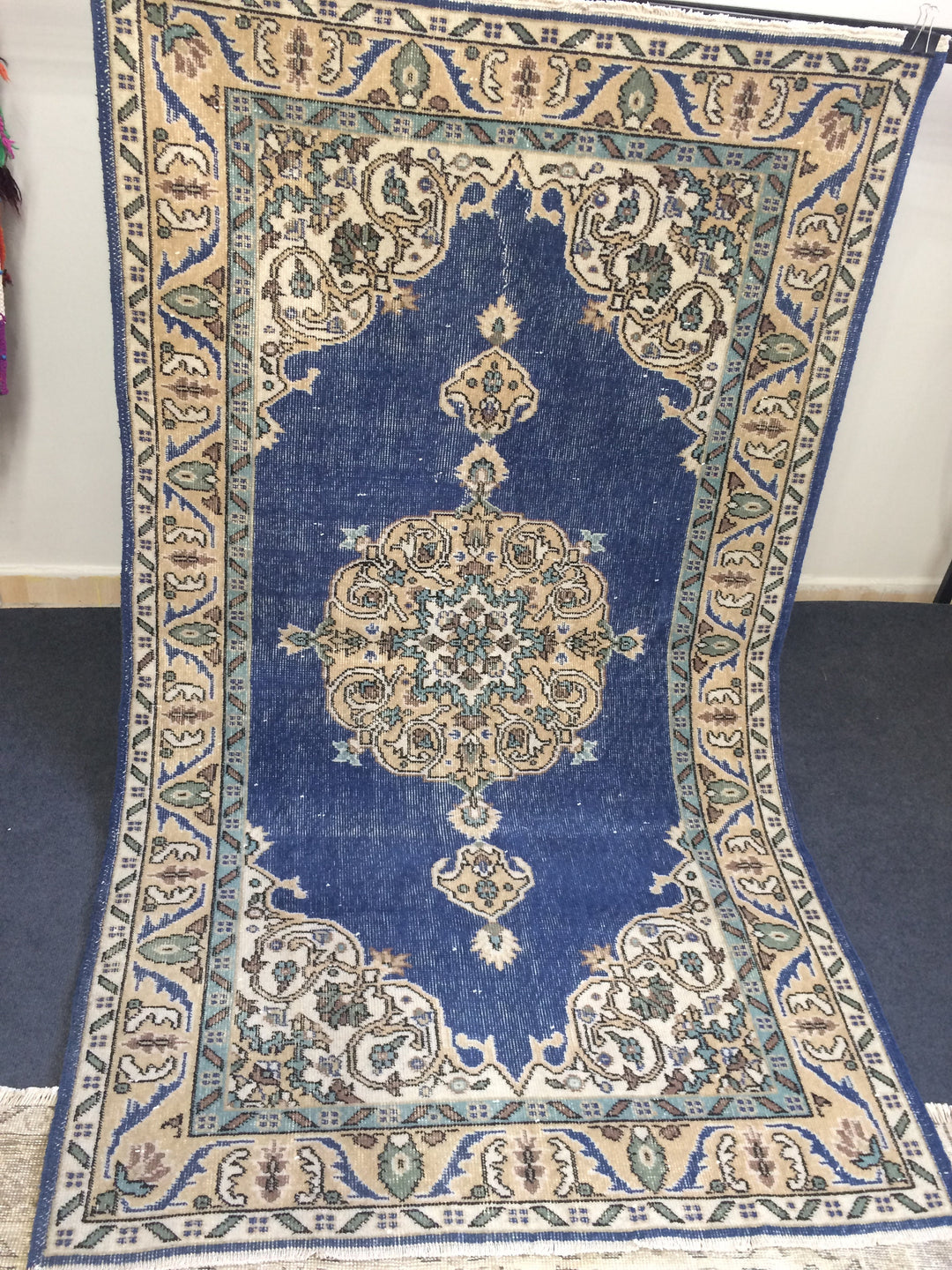 Blue Turkish Oushak Rug 4' x 7' Hand-Knotted | No. WR12977