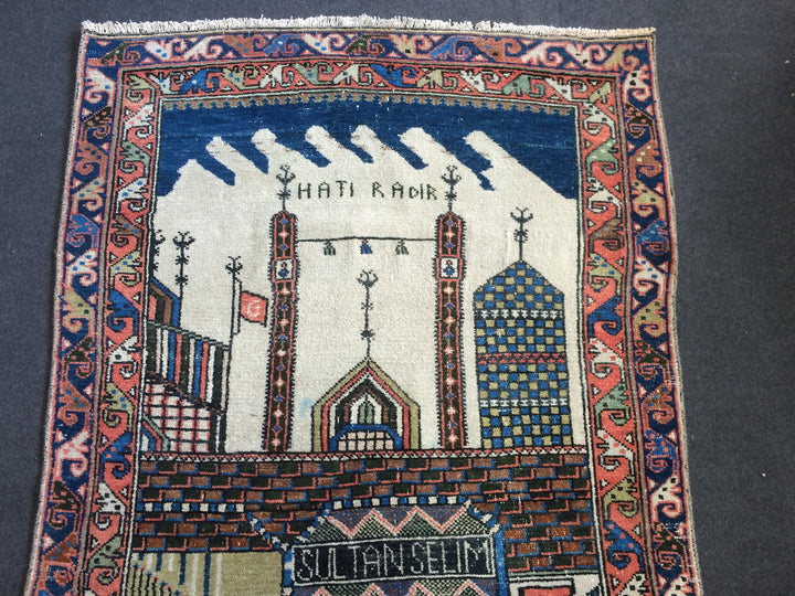 Turkish Oushak Rug 2'6" x 12'1" Hand-Knotted close-up
