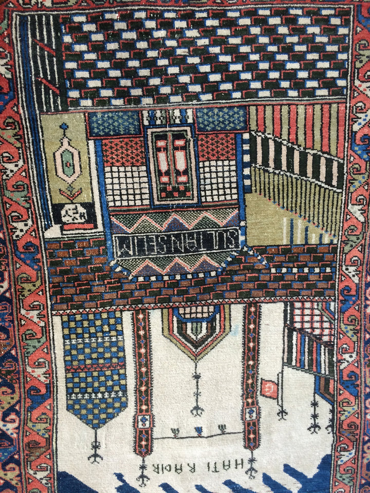 Turkish Oushak Rug 2'6" x 12'1" Hand-Knotted texture