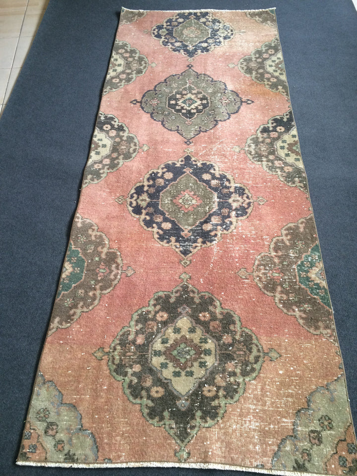 Turkish Runner Rug 3' 4" x 8' 7" Hand-Knotted detail