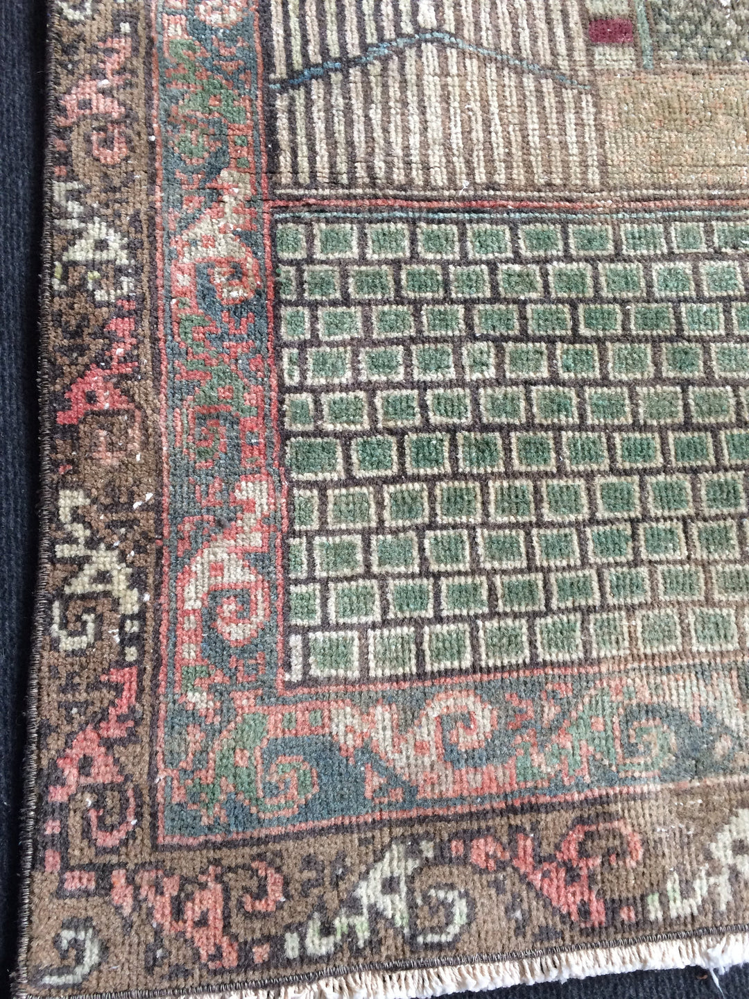Turkish Oushak Rug 2'7" x 9'10" Hand-Knotted reverse