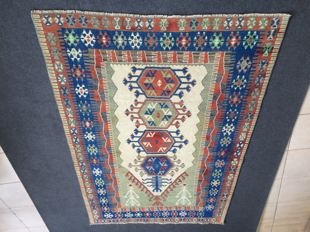 Turkish Oushak Rug 4' 2" x 6' 5" Hand-Knotted view
