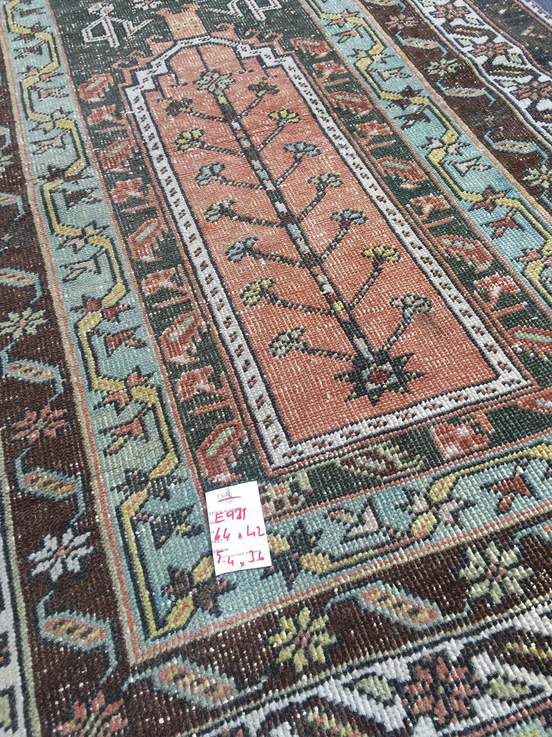 Turkish Oushak Rug 2'7" x 8'1" Hand-Knotted view 9