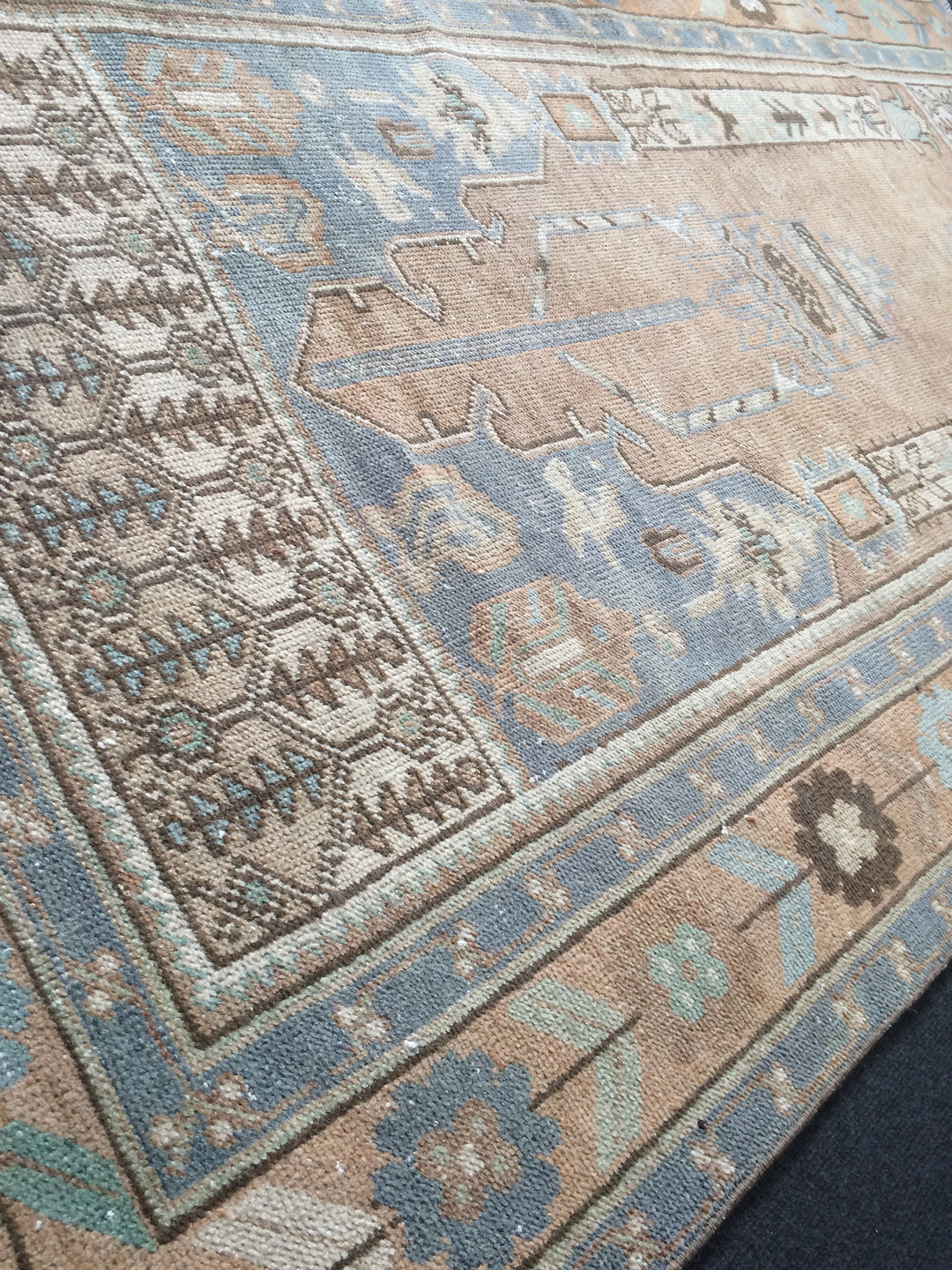 Rust Turkish Oushak Rug Hand-Knotted border