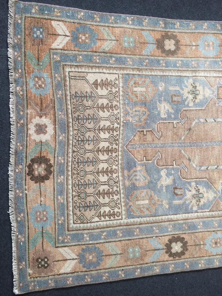 Rust Turkish Oushak Rug Hand-Knotted pattern