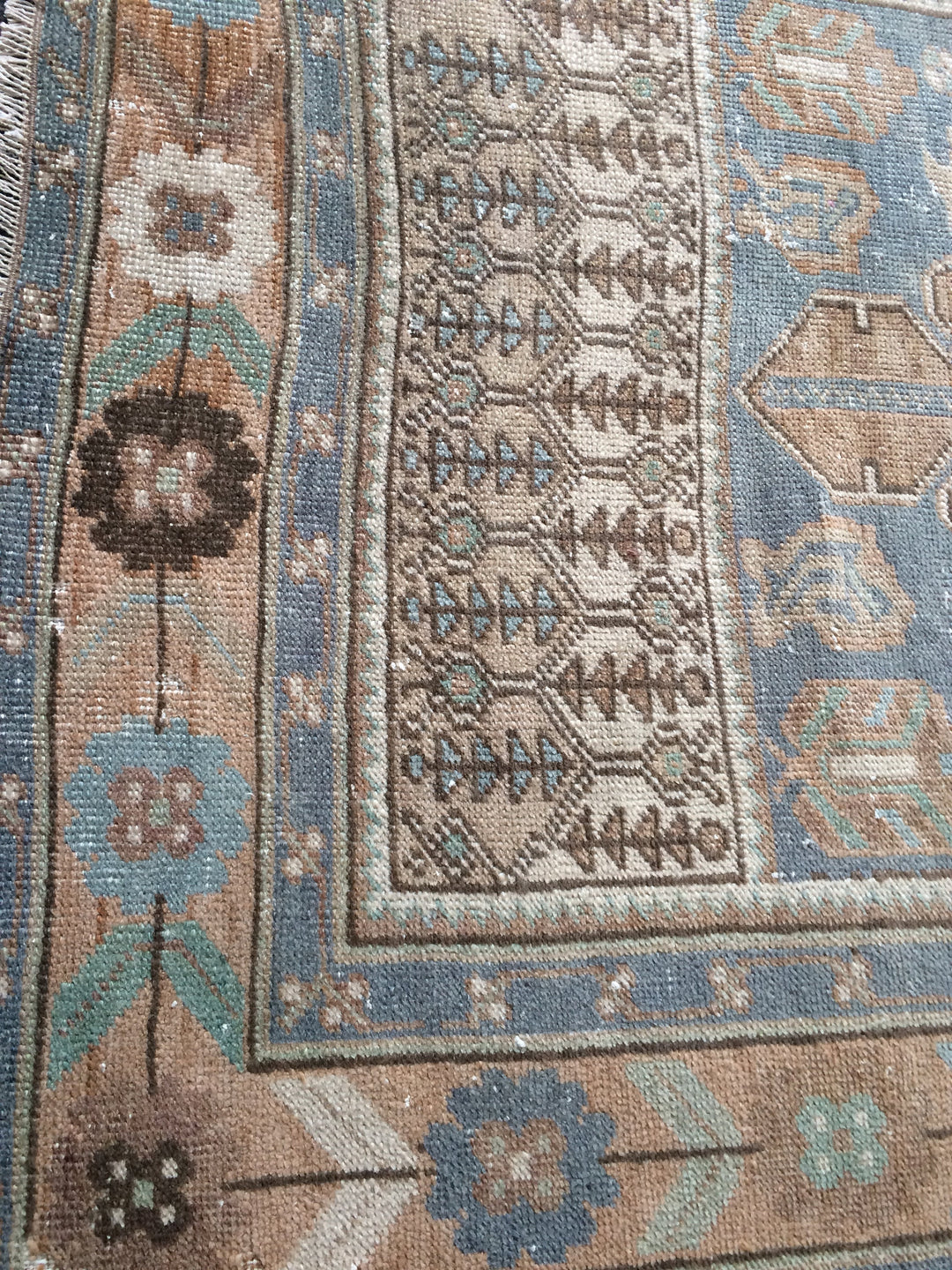 Rust Turkish Oushak Rug Hand-Knotted field