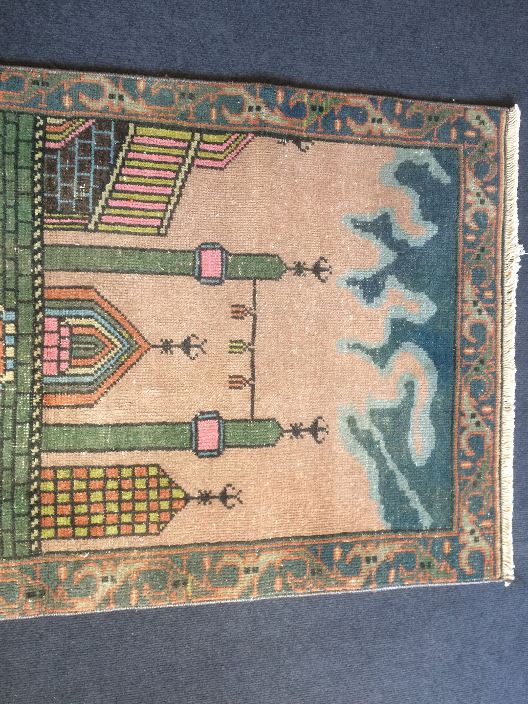 Turkish Oushak Rug 3'7" x 5'3" Hand-Knotted pattern
