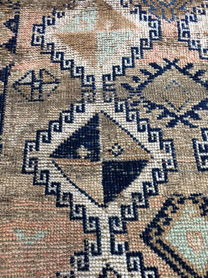 Blue Turkish Oushak Rug 2'7" x 8'2" Hand-Knotted | No. WR21345