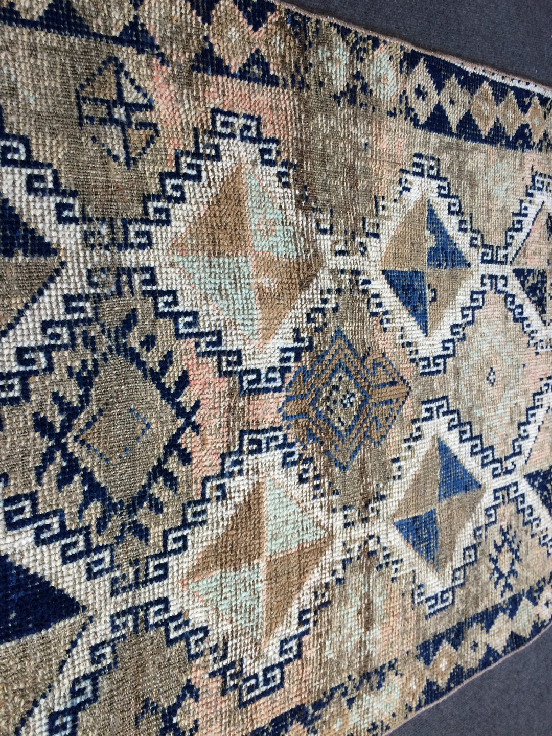 Blue Turkish Oushak Rug 2'7" x 8'2" Hand-Knotted | No. WR21345