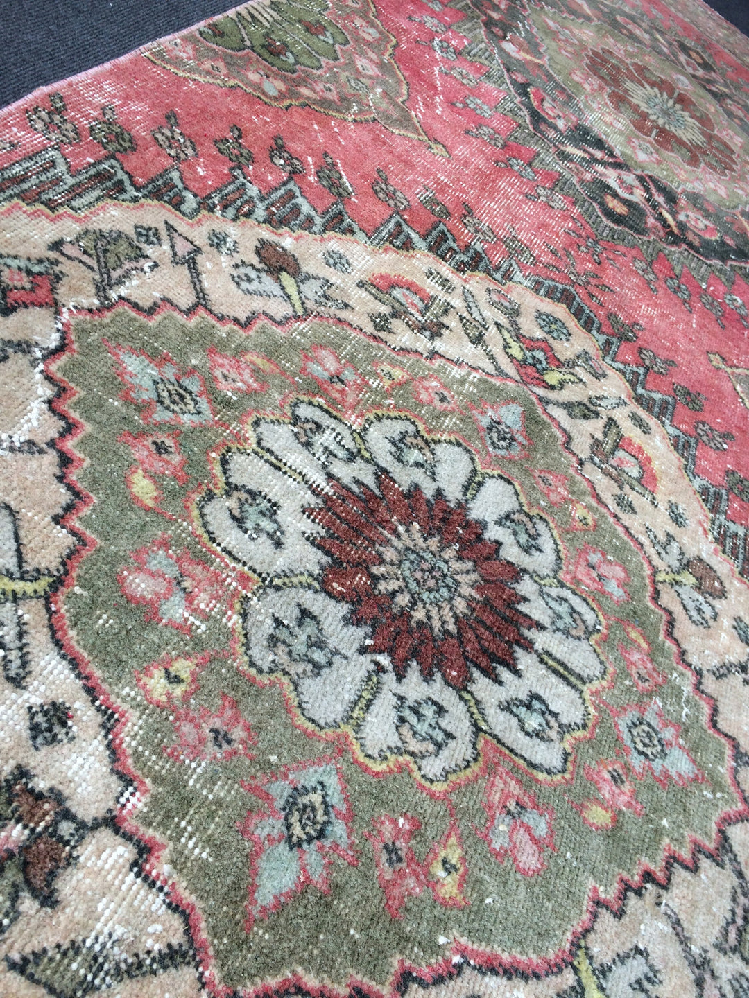 Turkish Runner Rug 3' x 12' Hand-Knotted texture