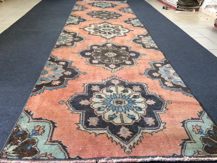 Turkish Runner Rug 3' 2" x 11' 5" Hand-Knotted