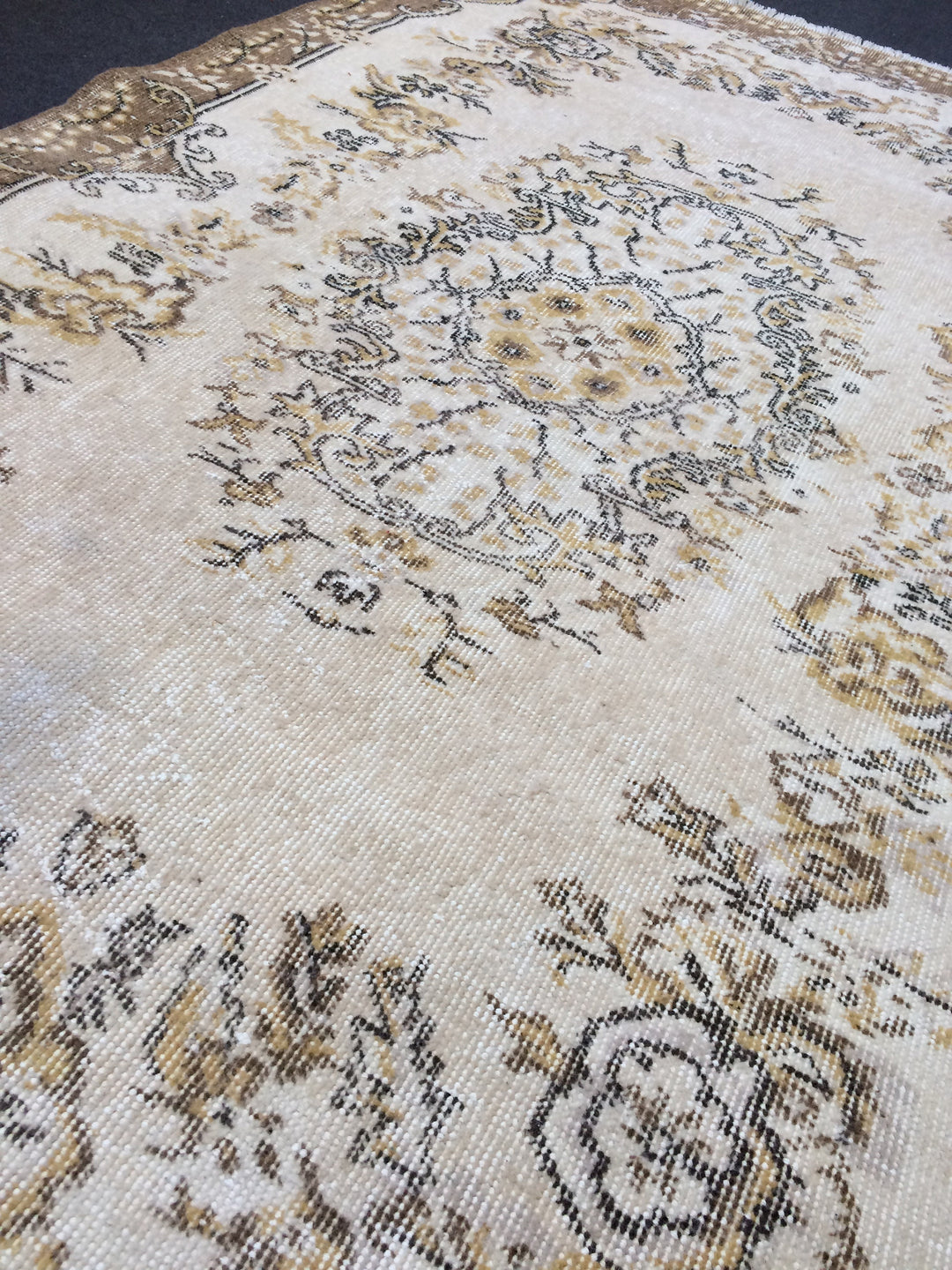 Rust Turkish Runner Rug 4' x 6' 11" Hand-Knotted field