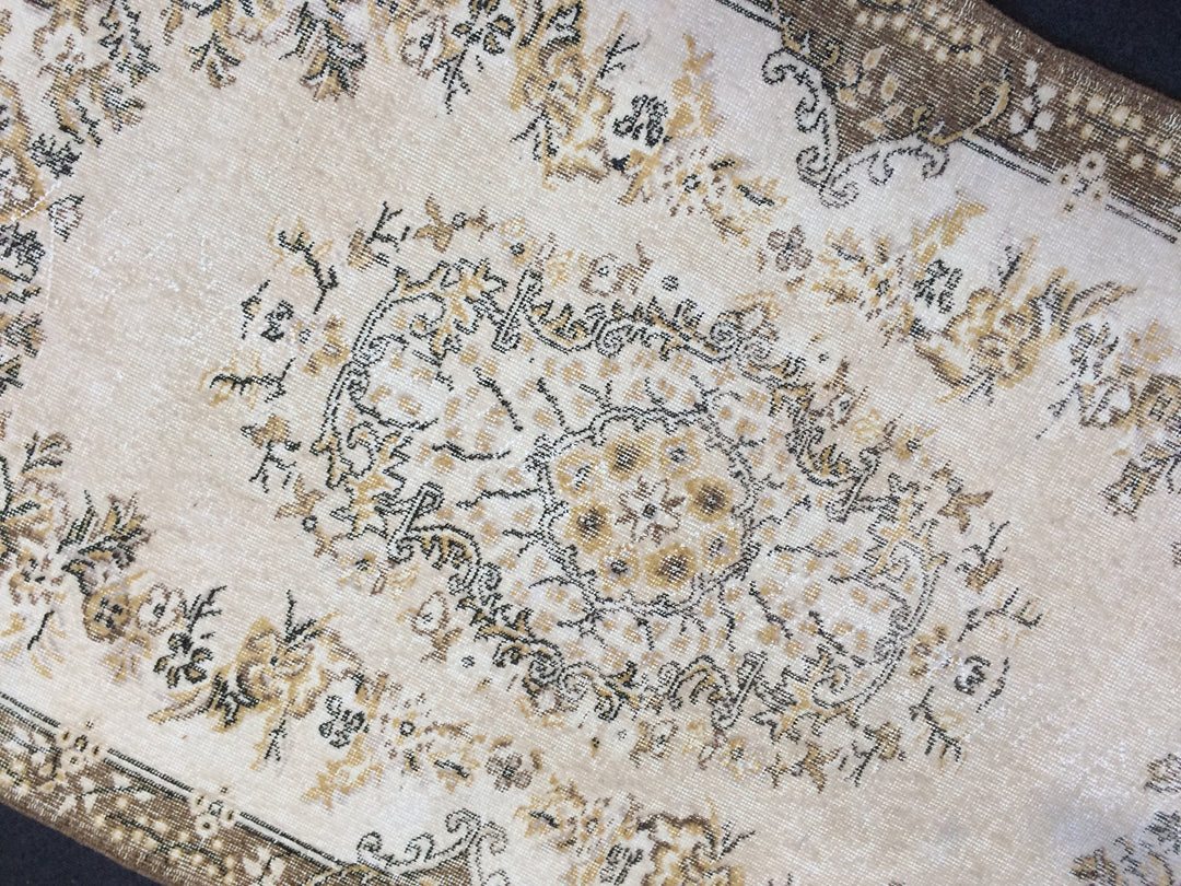 Rust Turkish Runner Rug 4' x 6' 11" Hand-Knotted pattern