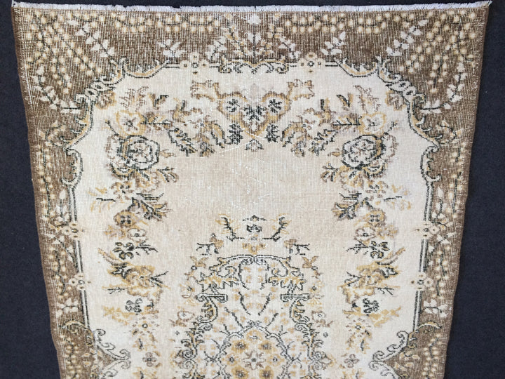 Rust Turkish Runner Rug 4' x 6' 11" Hand-Knotted close-up
