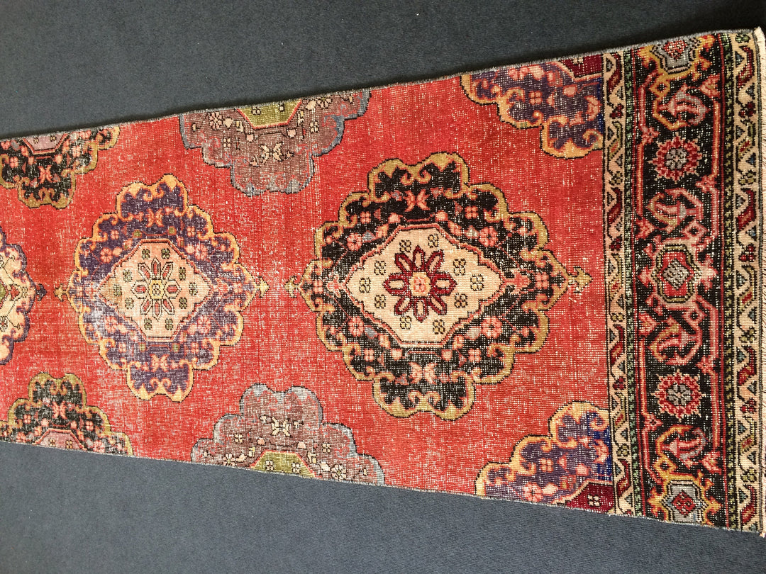 Turkish Runner Rug 2' 1" x 13' Hand-Knotted pattern