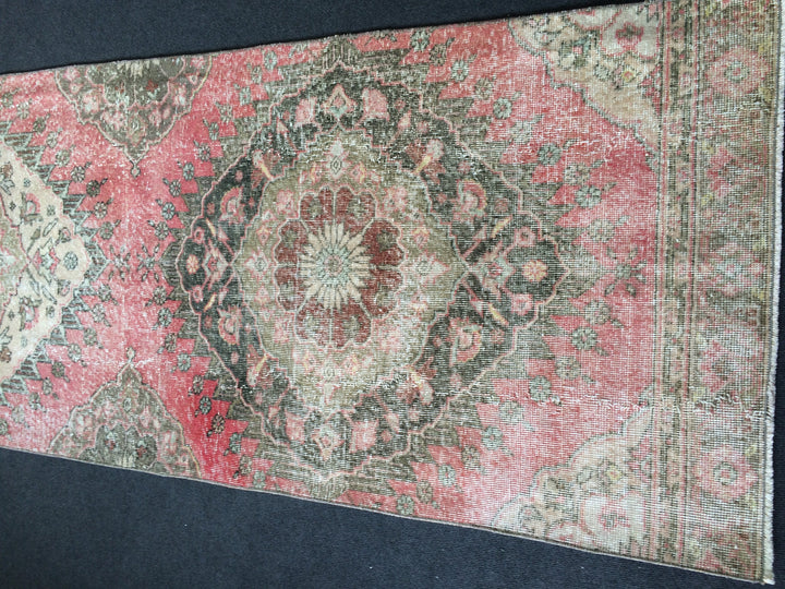 Turkish Runner Rug 3' x 12' Hand-Knotted pattern