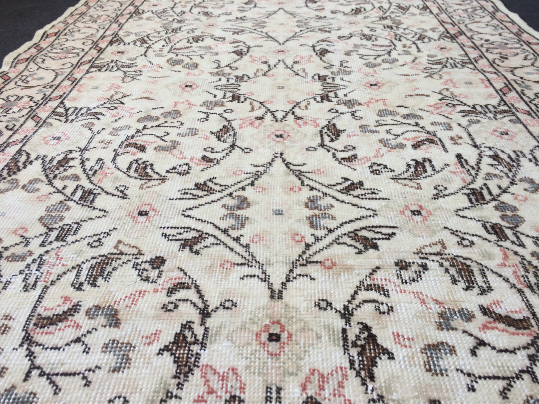 Turkish Oushak Rug 10'6" x 14'2" Hand-Knotted reverse