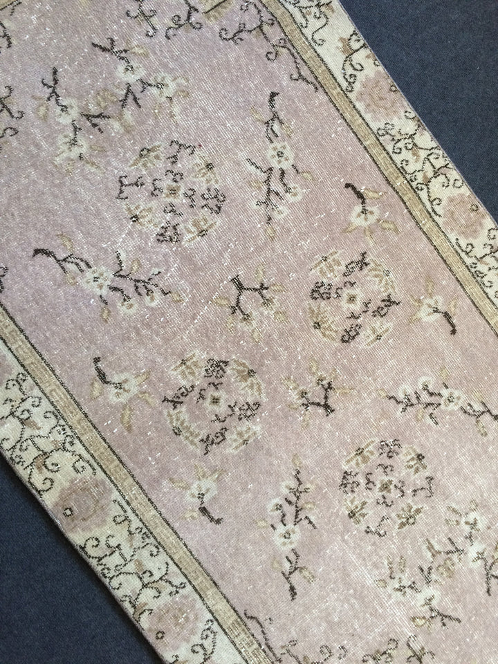 Rust Turkish Oushak Rug 2'8" x 9'11" Hand-Knotted pattern