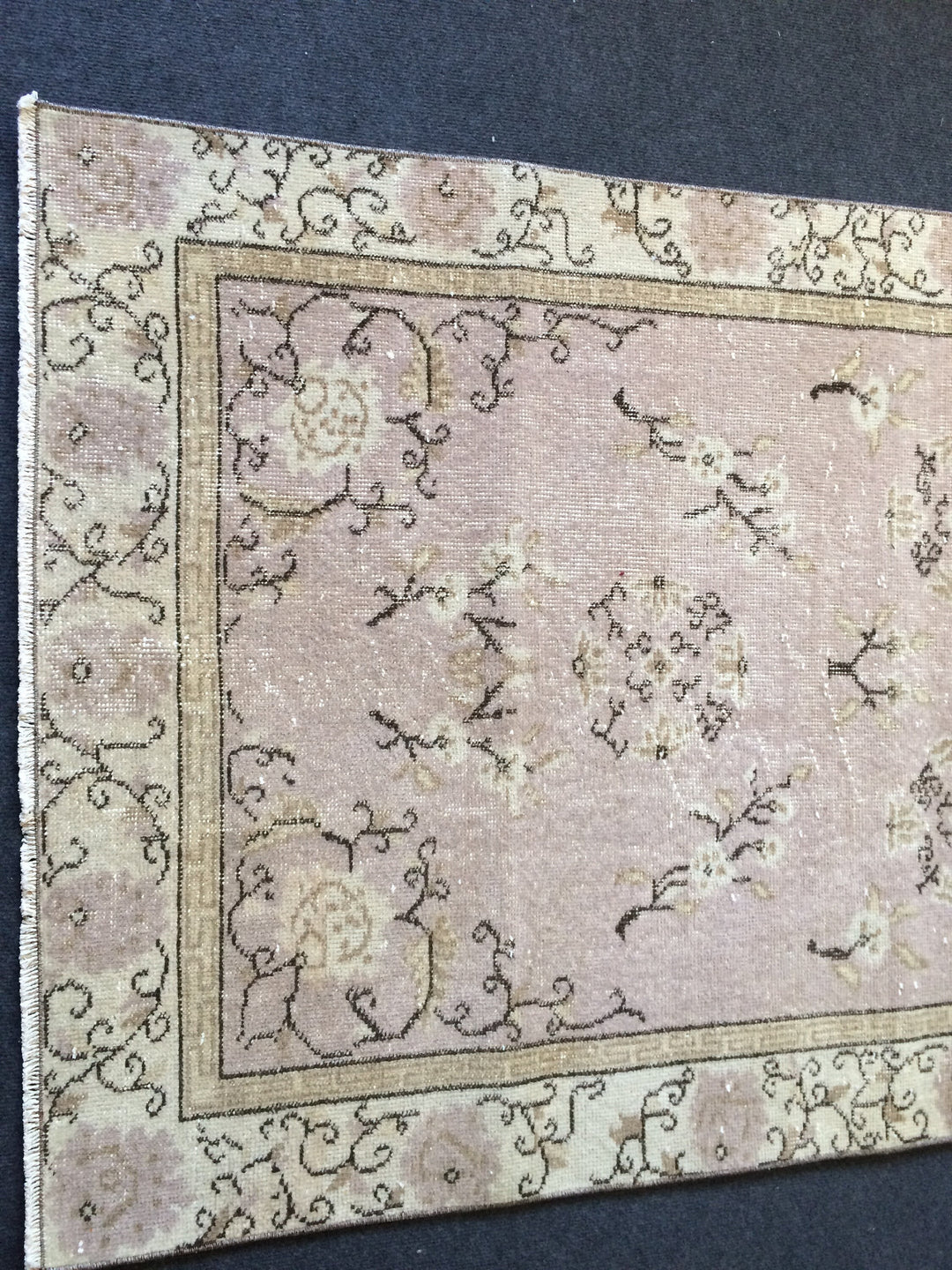 Rust Turkish Oushak Rug 2'8" x 9'11" Hand-Knotted border