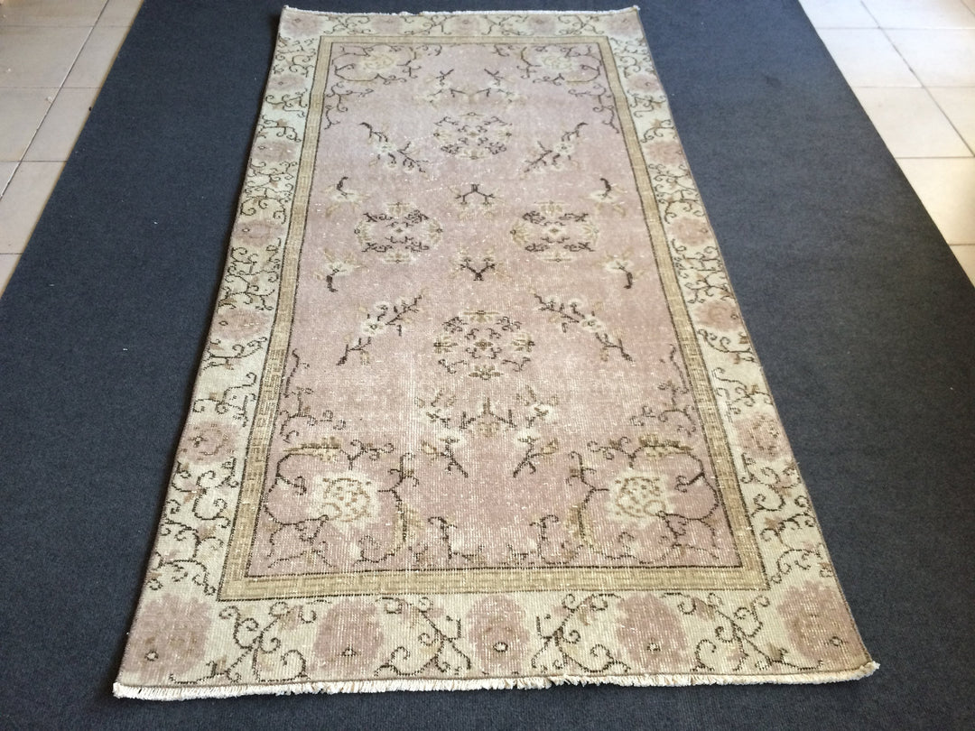 Rust Turkish Oushak Rug 2'8" x 9'11" Hand-Knotted detail