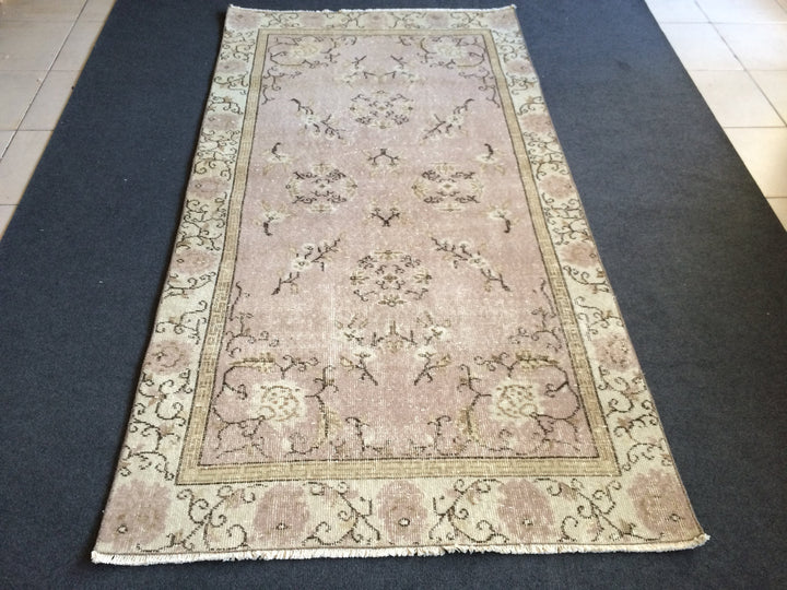 Rust Turkish Oushak Rug 2'8" x 9'11" Hand-Knotted detail