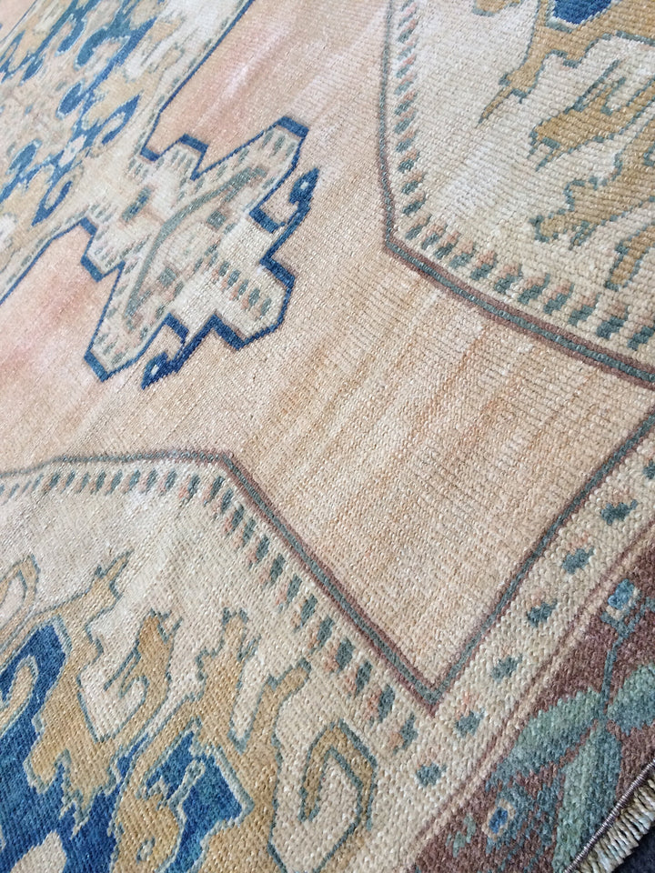 Turkish Oushak Rug Hand-Knotted texture