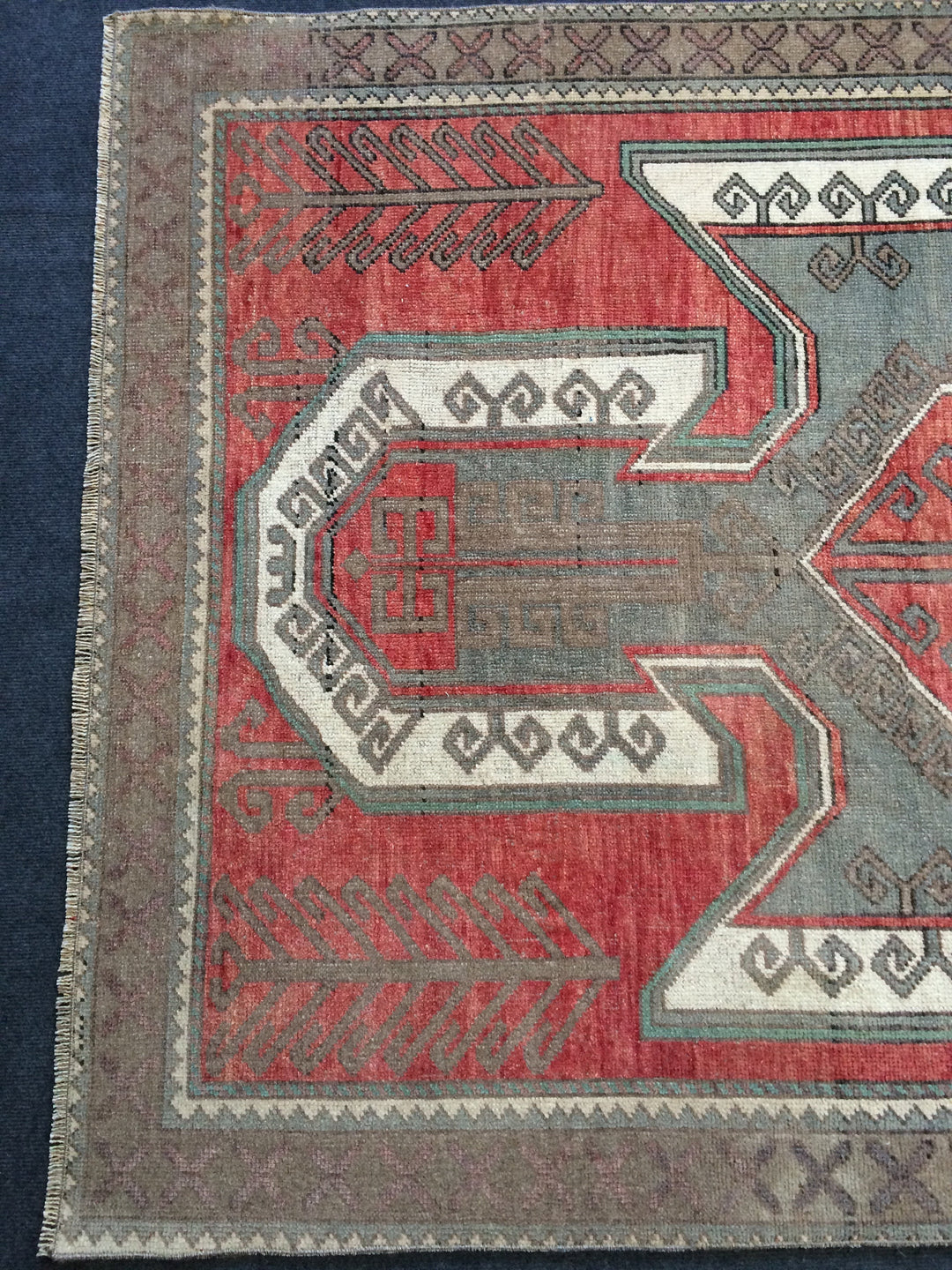 Rust Turkish Oushak Rug Hand-Knotted field