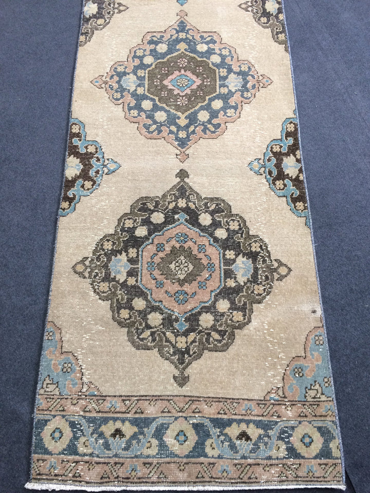 Beige Turkish Runner Rug 2' 7" x 13' Hand-Knotted view