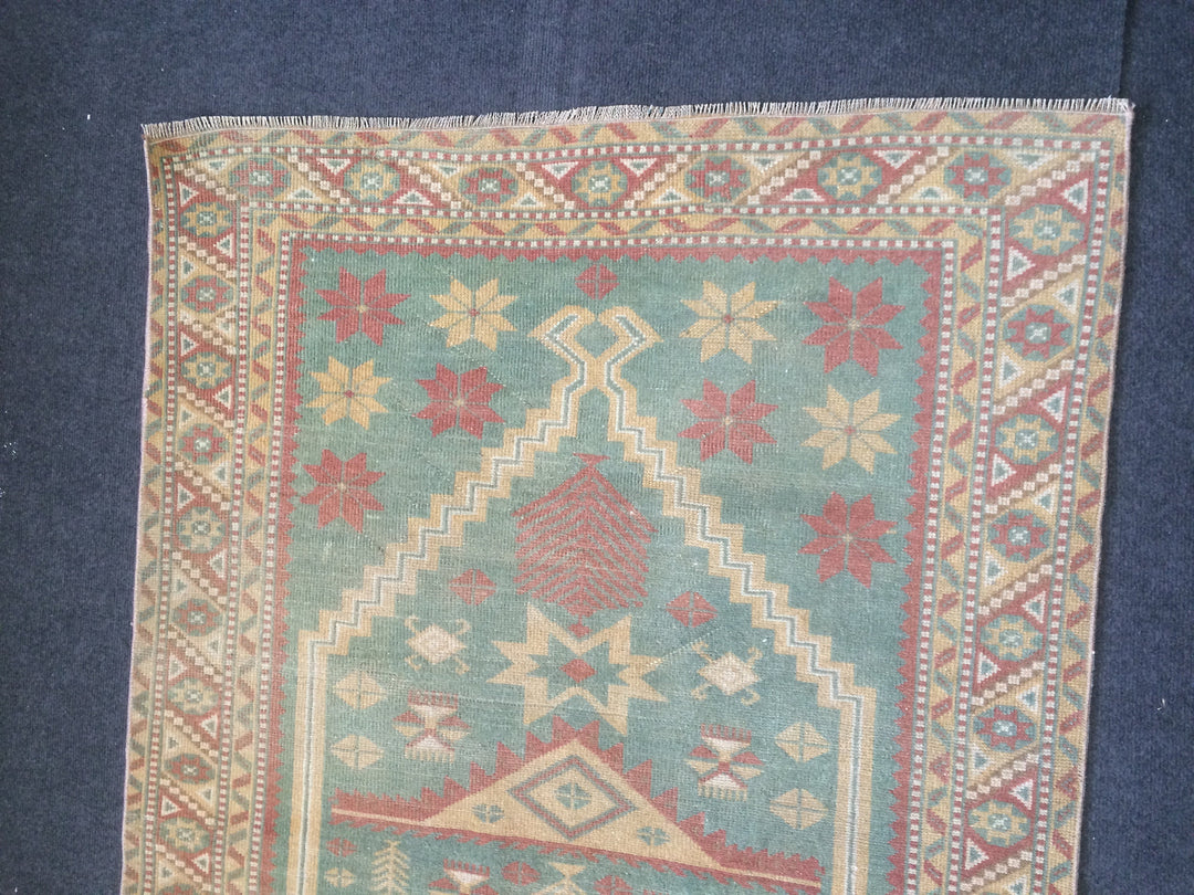 Rust Turkish Oushak Rug Hand-Knotted border