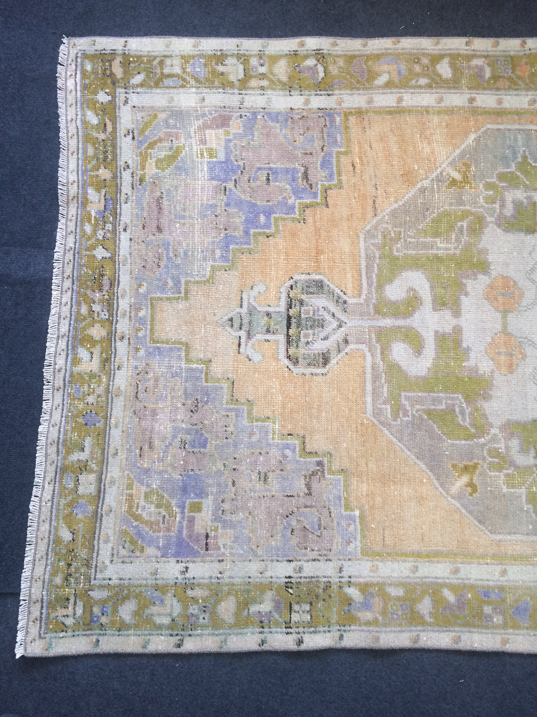 Turkish Oushak Rug 2'6" x 10'0" Hand-Knotted pattern