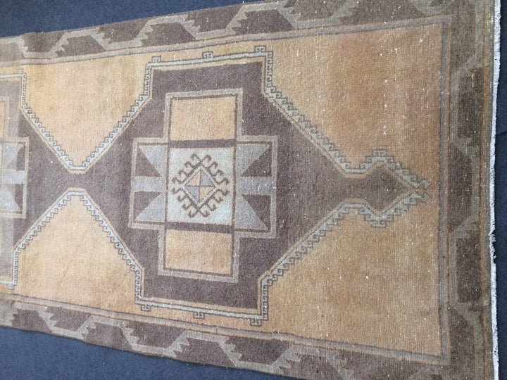 Beige Turkish Runner Rug 3' 10" x 12' 2" Hand-Knotted view