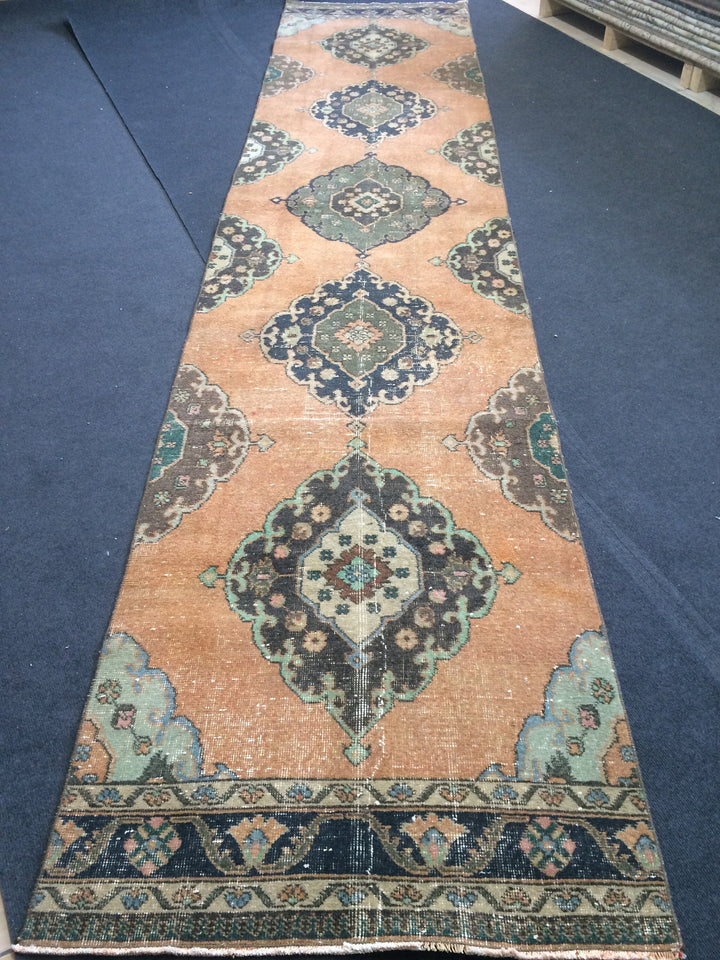 Turkish Runner Rug 3' x 13' 8" Hand-Knotted