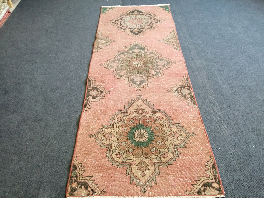 Rust Turkish Runner Rug 2' 8" x 7' Hand-Knotted