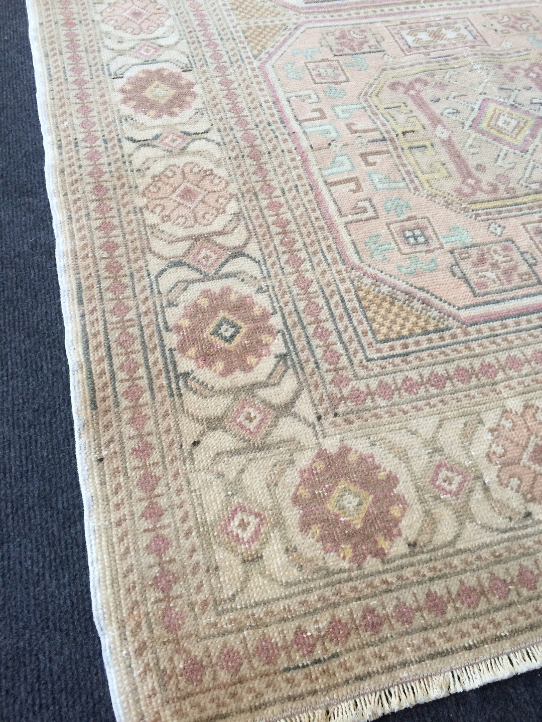 Rust Turkish Oushak Rug Hand-Knotted field