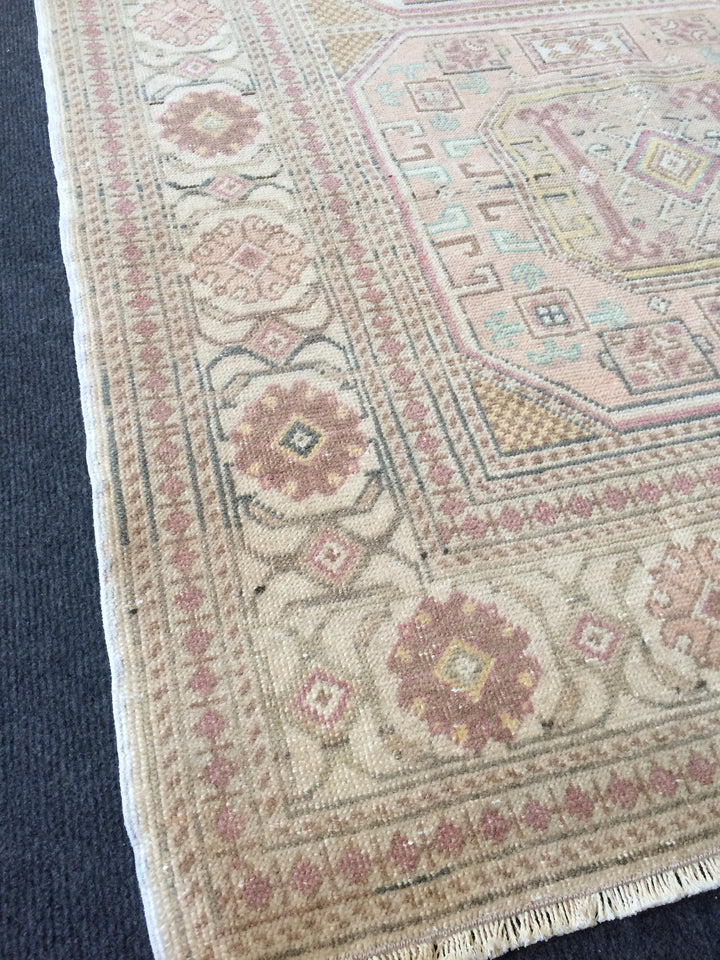 Rust Turkish Oushak Rug Hand-Knotted field