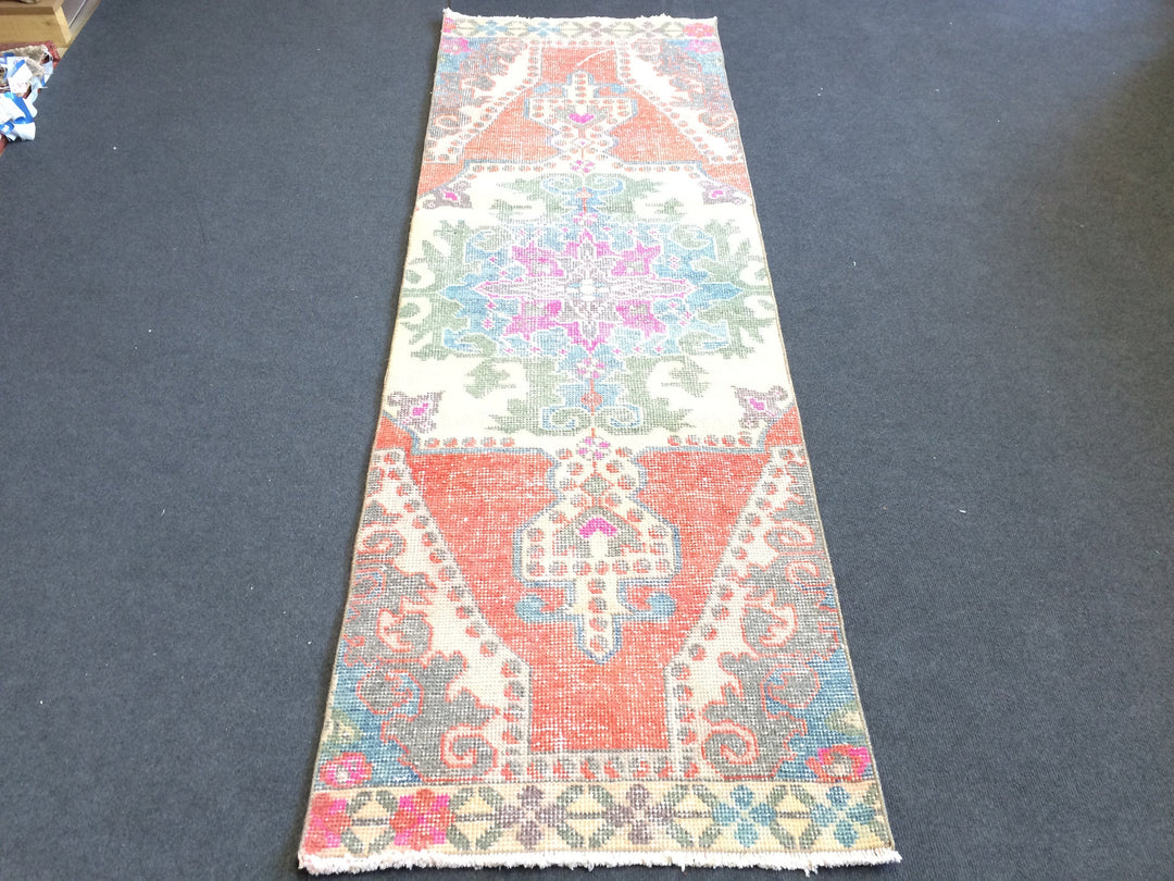 Turkish Oushak Runner Rug 2'8" x 10'1" Hand-Knotted