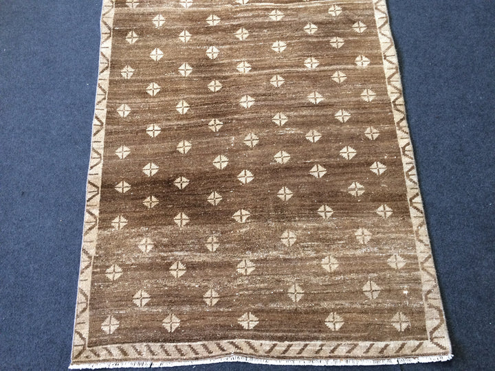 Rust Turkish Oushak Rug Rust Runner Rug Hand-Knotted border