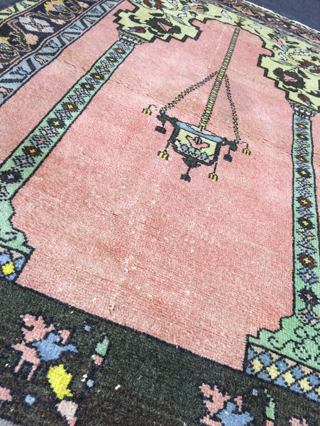 Rust Turkish Oushak Rug 2'7" x 9'10" Hand-Knotted reverse